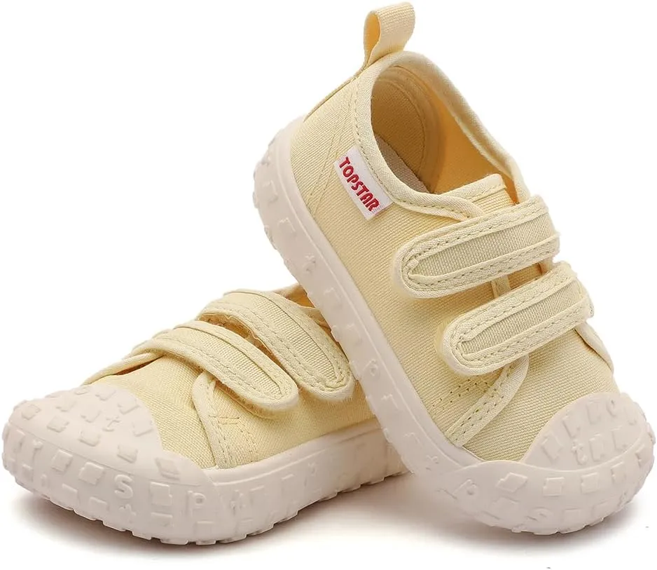 Toddler Canvas Shoes Baby Girls Boys Non-Slip Breathable Sneakers Lightweight Outside Walking Shoes 12 18 21 24 Months