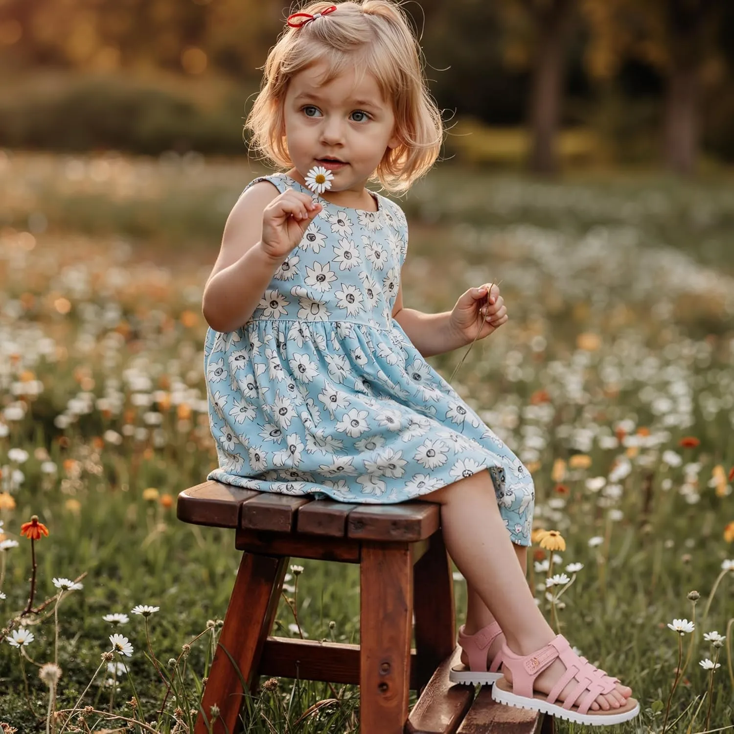 Toddler Girl Sandals Little Kids Summer Dress Shoes Open Toe Flats Princess Sandals for School Beach Party