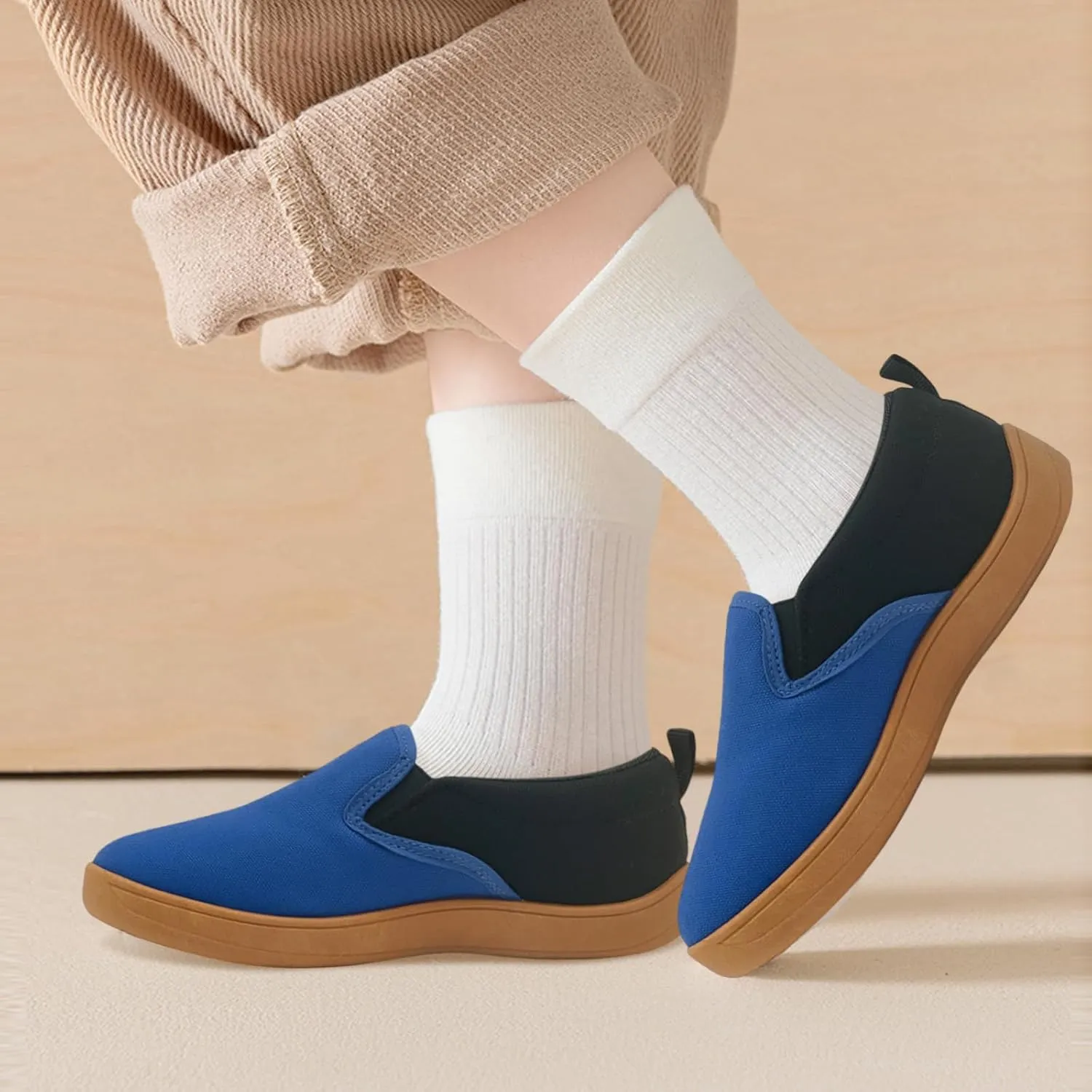 Toddler Kids Wide Barefoot Shoes Girls Boys Slip On Canvas Sneakers Comfortable Skin Friendly Walking Kids Shoes