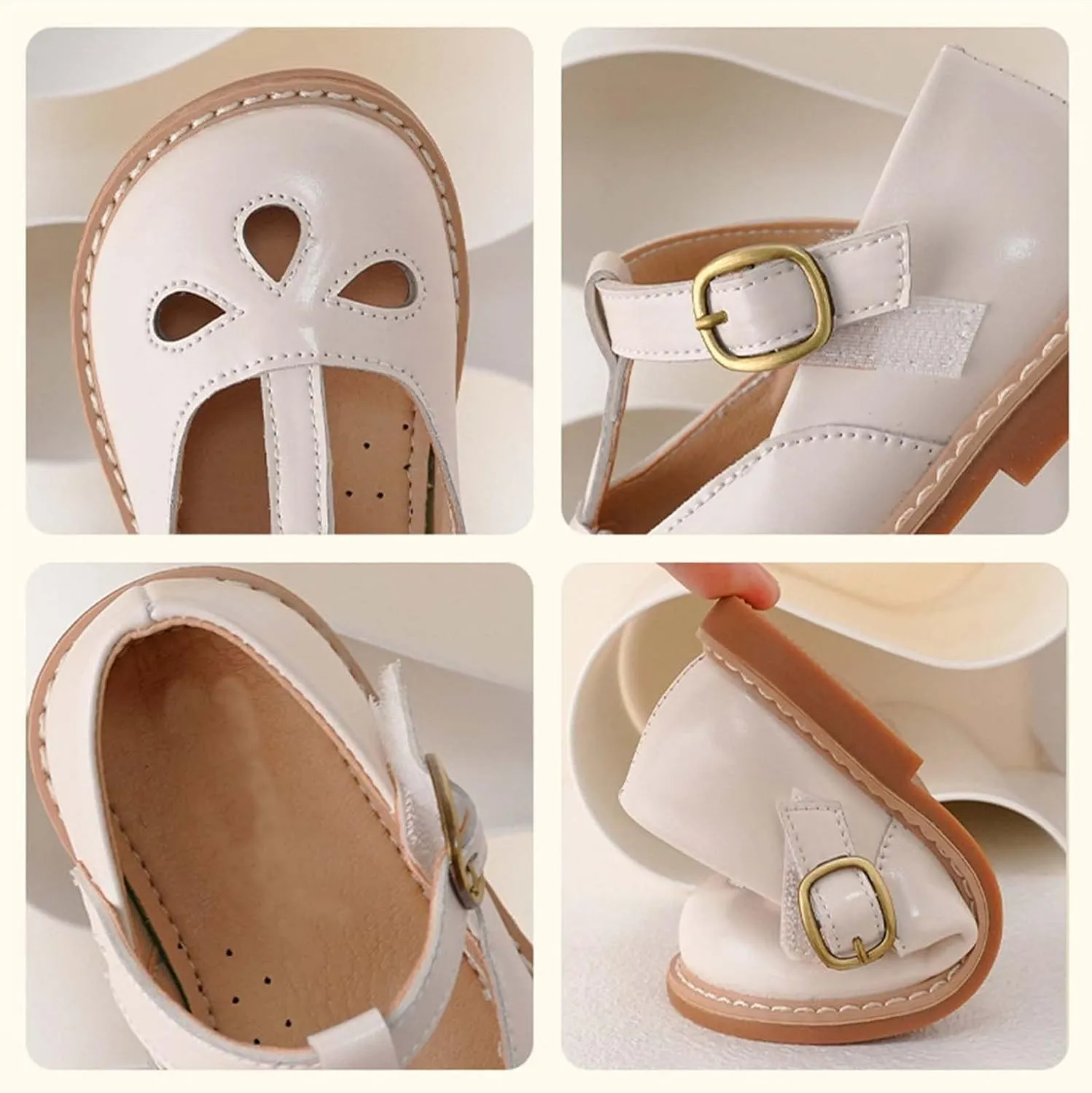 Toddler Little Girl Mary Jane Dress Shoes Ballet Flat𝐬 for Girl Part𝐲 School Shoes Adjustable Buckle T-Strap Sandal