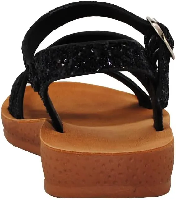 TRENDSUP Kids Sparkling Flat Sandals