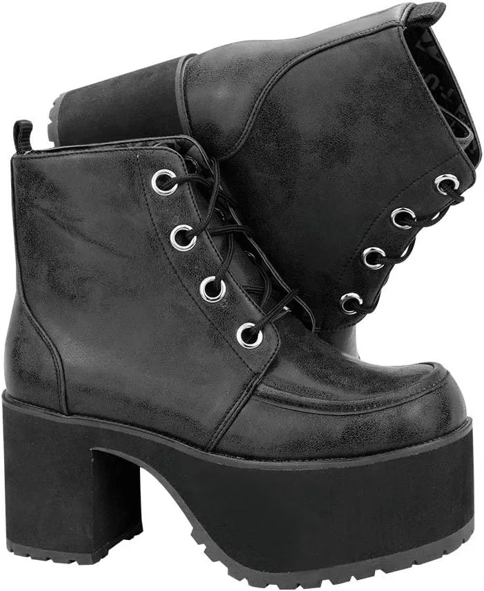T.U.K. Shoes A8663L Womens Platforms, Distressed Ankle Nosebleed Boot