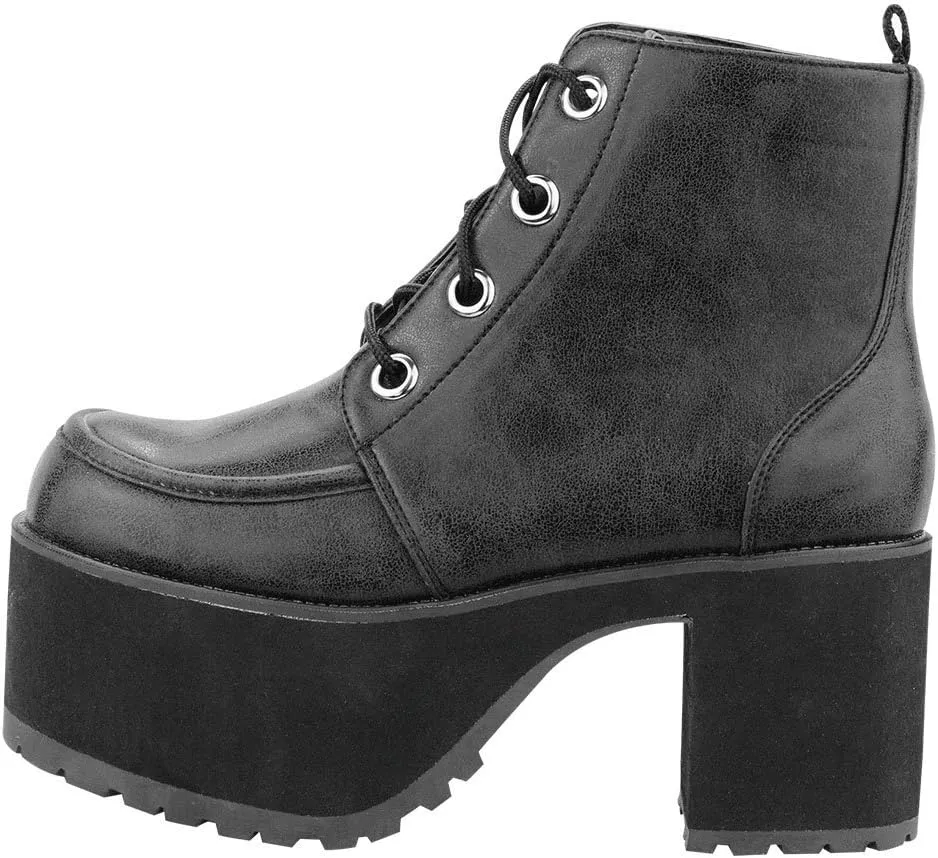 T.U.K. Shoes A8663L Womens Platforms, Distressed Ankle Nosebleed Boot
