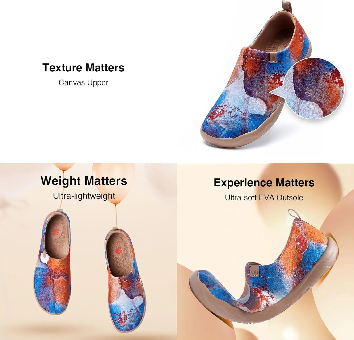 UIN Men's Loafers Painted Travel Shoes Slip On Walking Shoes Casual Lightweight Comfort Fashion Sneaker Toledo Ⅰ Art