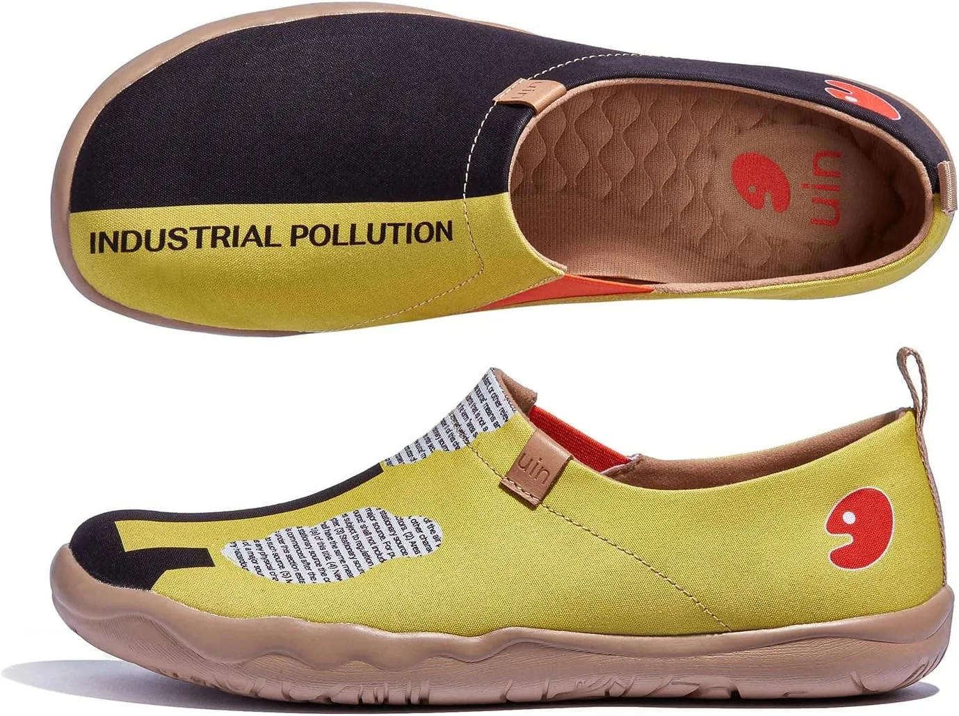UIN Men's Walking Travel Shoes Slip On Canvas Casual Loafers Lightweight Comfort Fashion Sneaker Happy Doggies