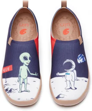 UIN Men's Walking Travel Shoes Slip On Canvas Casual Loafers Lightweight Comfort Fashion Sneaker Happy Doggies