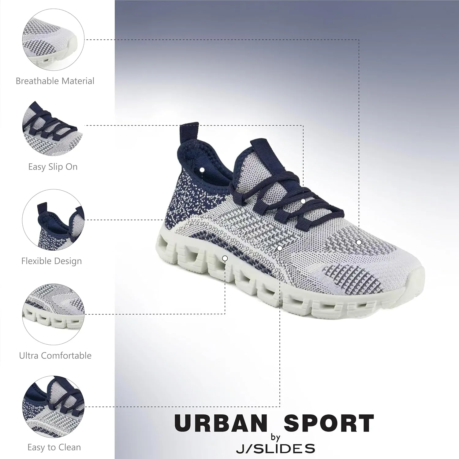 Urban Sport by J/Slides Cooper Women’s Athleisure Sneaker | Lightweight Casual Walking Shoes | All-Day Comfort Sneakers