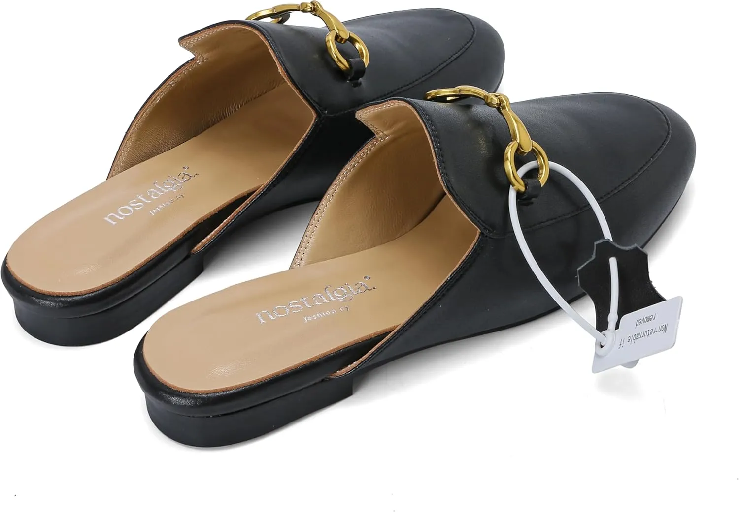 Urbane Genuine Leather Mules with Buckle