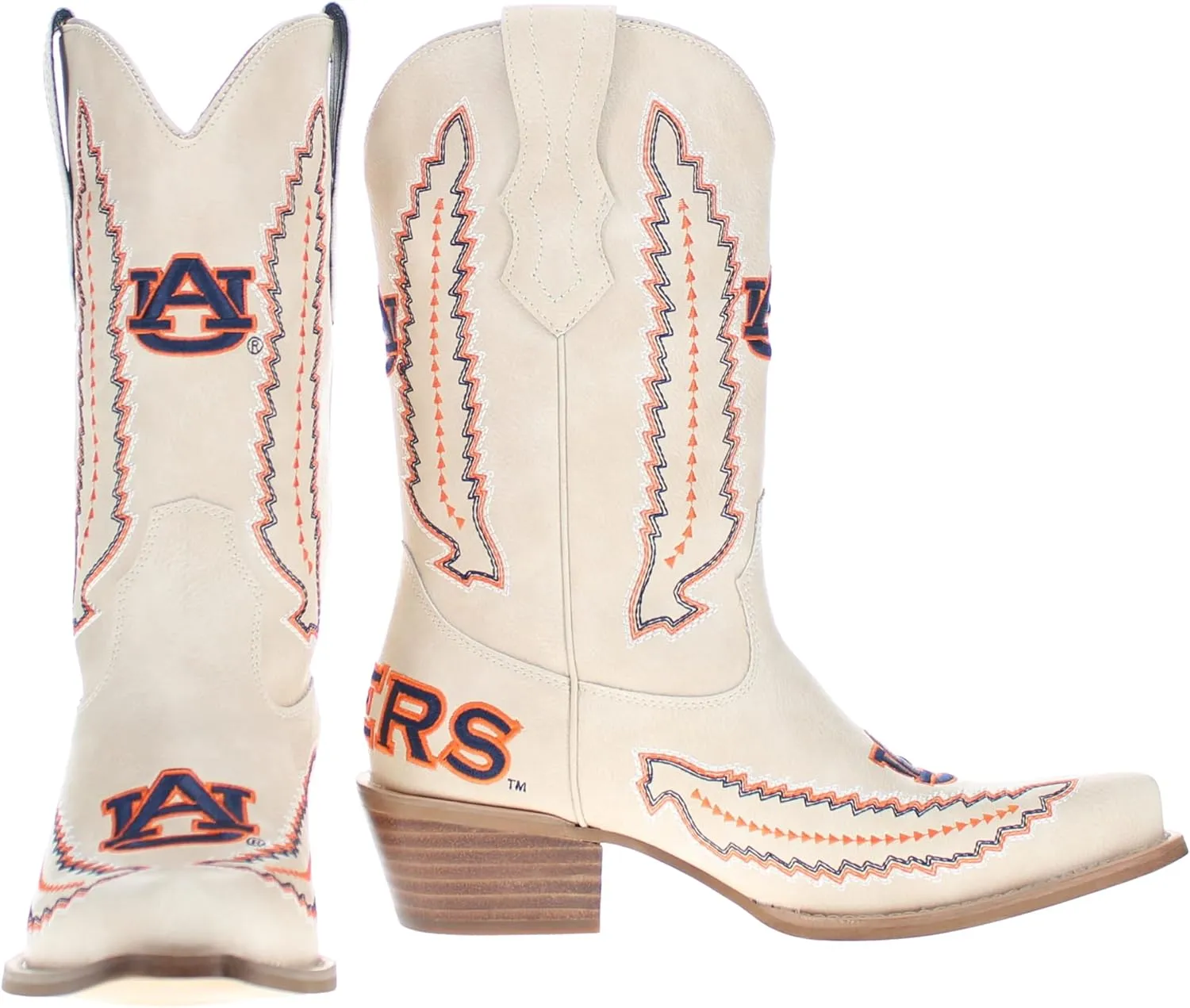 Vaccari Women's Mimi Premium PU Leather NCAA Athletics Embroidery Cowboy Boots