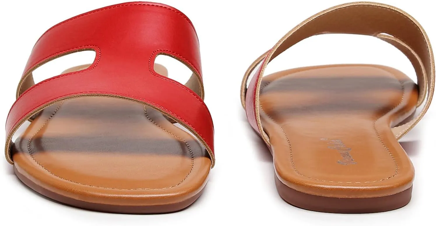 VenusCelia Women's H Band Wide Flat Sandal