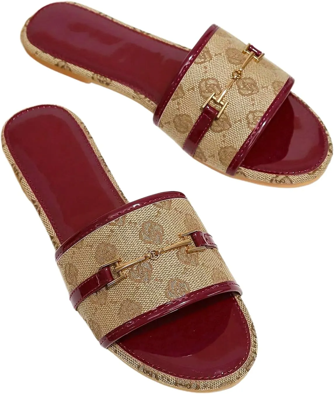Verdusa Women's Open Toe Slides Single Band Slip On Flat Sandals Summer Shoes