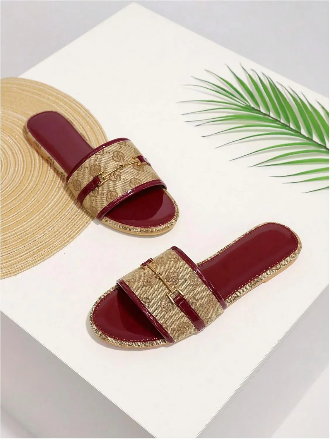 Verdusa Women's Open Toe Slides Single Band Slip On Flat Sandals Summer Shoes