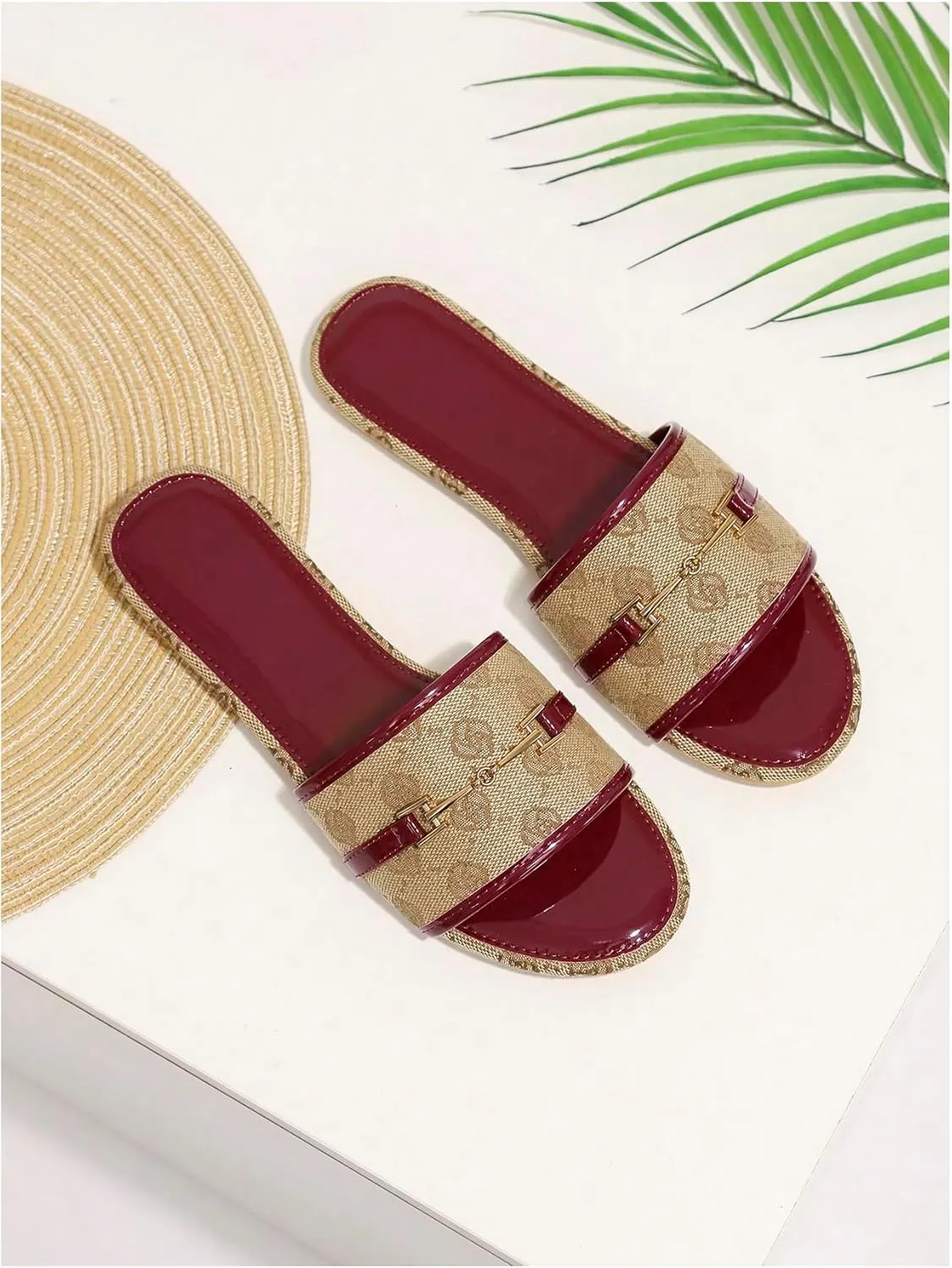 Verdusa Women's Open Toe Slides Single Band Slip On Flat Sandals Summer Shoes