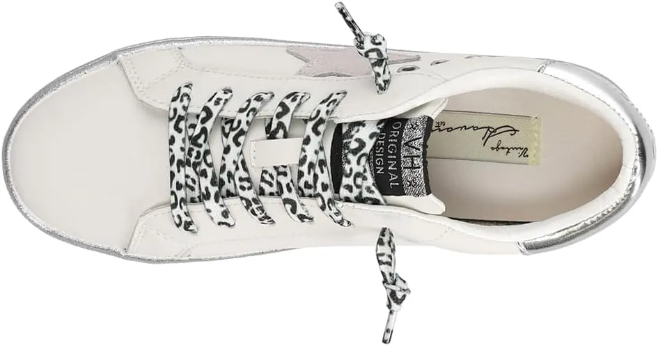 Vintage Havana Womens Epic Metallic Platform Lace Up Sneakers Shoes Casual - White