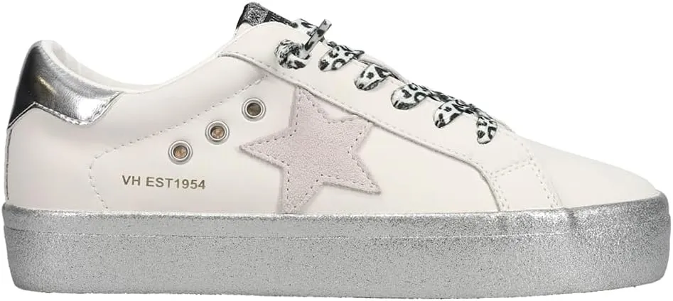 Vintage Havana Womens Epic Metallic Platform Lace Up Sneakers Shoes Casual - White