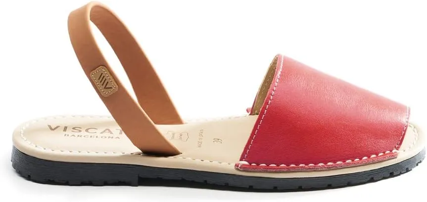 VISCATA Menorquina Leather Avarcas ½” Heel Women's Flat Sandals with premium quality leather and extra comfort for all Casual Occasions. Handmade in Menorca.