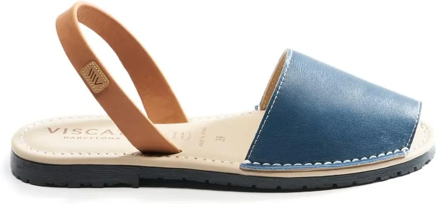 VISCATA Menorquina Leather Avarcas ½” Heel Women's Flat Sandals with premium quality leather and extra comfort for all Casual Occasions. Handmade in Menorca.