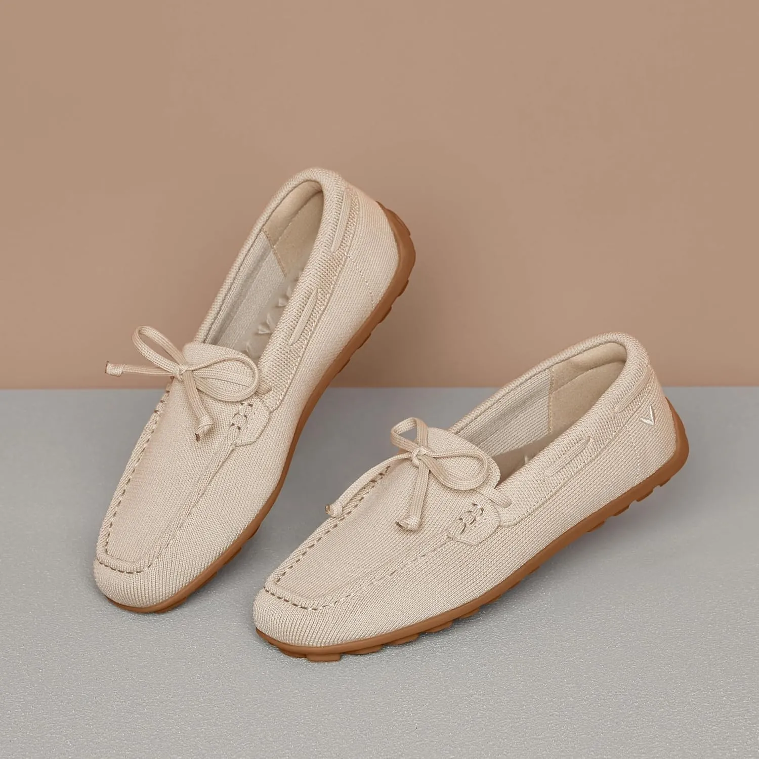 VIVAIA Jackie Women Loafers Square-Toe Embroidered Slip on Loafer Shoes for Women Comfortable Flat Shoe