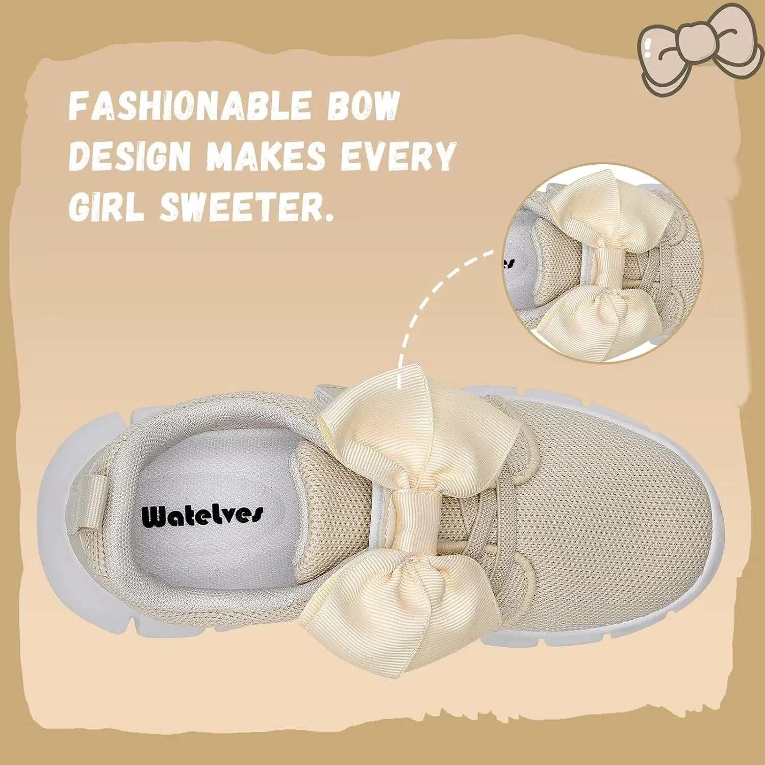 WateLves Girls Sneakers Lightweight Walking Shoes Comfortable Running Tennis Shoes for Toddler Little Kid/Big Kid