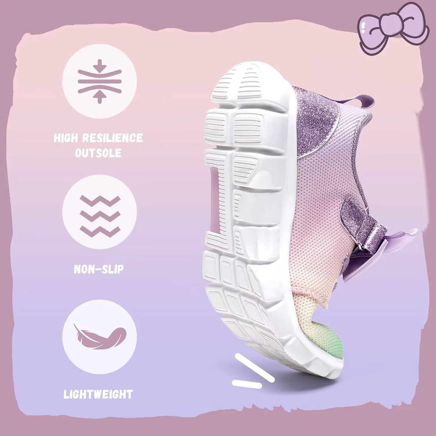 WateLves Girls Sneakers Lightweight Walking Shoes Comfortable Running Tennis Shoes for Toddler Little Kid/Big Kid