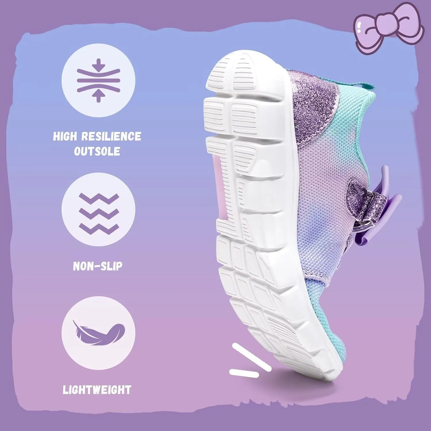 WateLves Girls Sneakers Lightweight Walking Shoes Comfortable Running Tennis Shoes for Toddler Little Kid/Big Kid