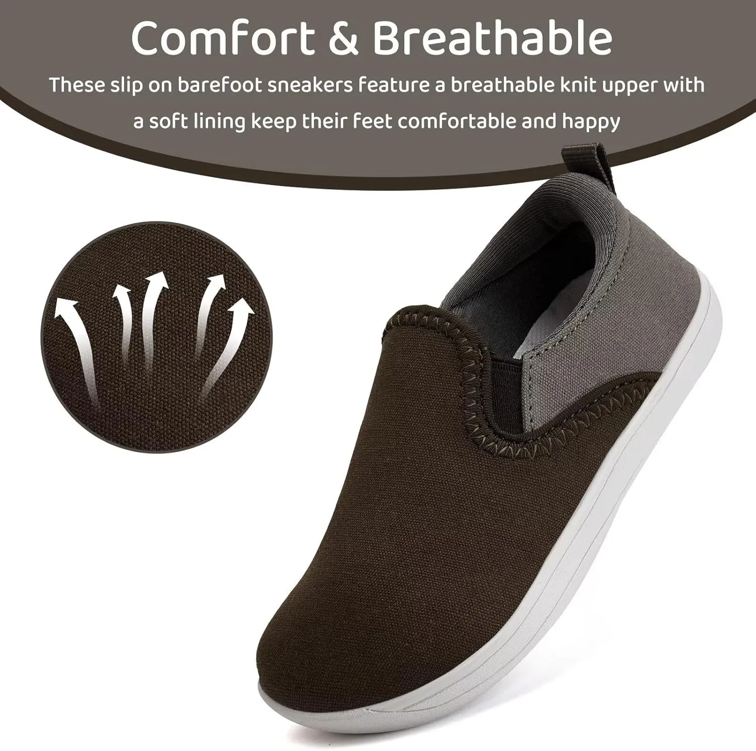 WateLves Toddler Little Kid Wide Barefoot Shoes Boys Girls Minimalist Slip On Sneakers Canvas Walking Shoes Fit Naturally Zero Drop Sole