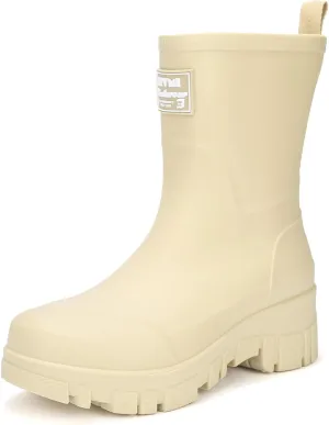 Waterproof Boots for Women Rain Boots Stylish Non Slip Rubber Boots Durable Garden Boots, Platform Mud Boots Fishing Boots for Outdoor Fashionable Booties