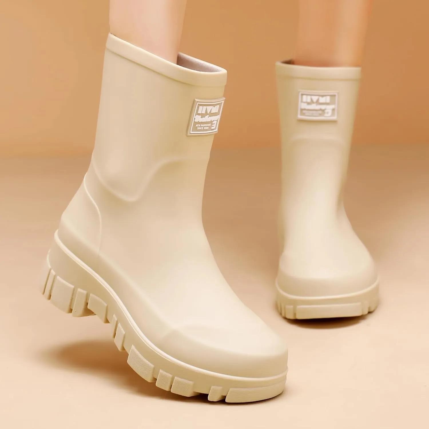 Waterproof Boots for Women Rain Boots Stylish Non Slip Rubber Boots Durable Garden Boots, Platform Mud Boots Fishing Boots for Outdoor Fashionable Booties