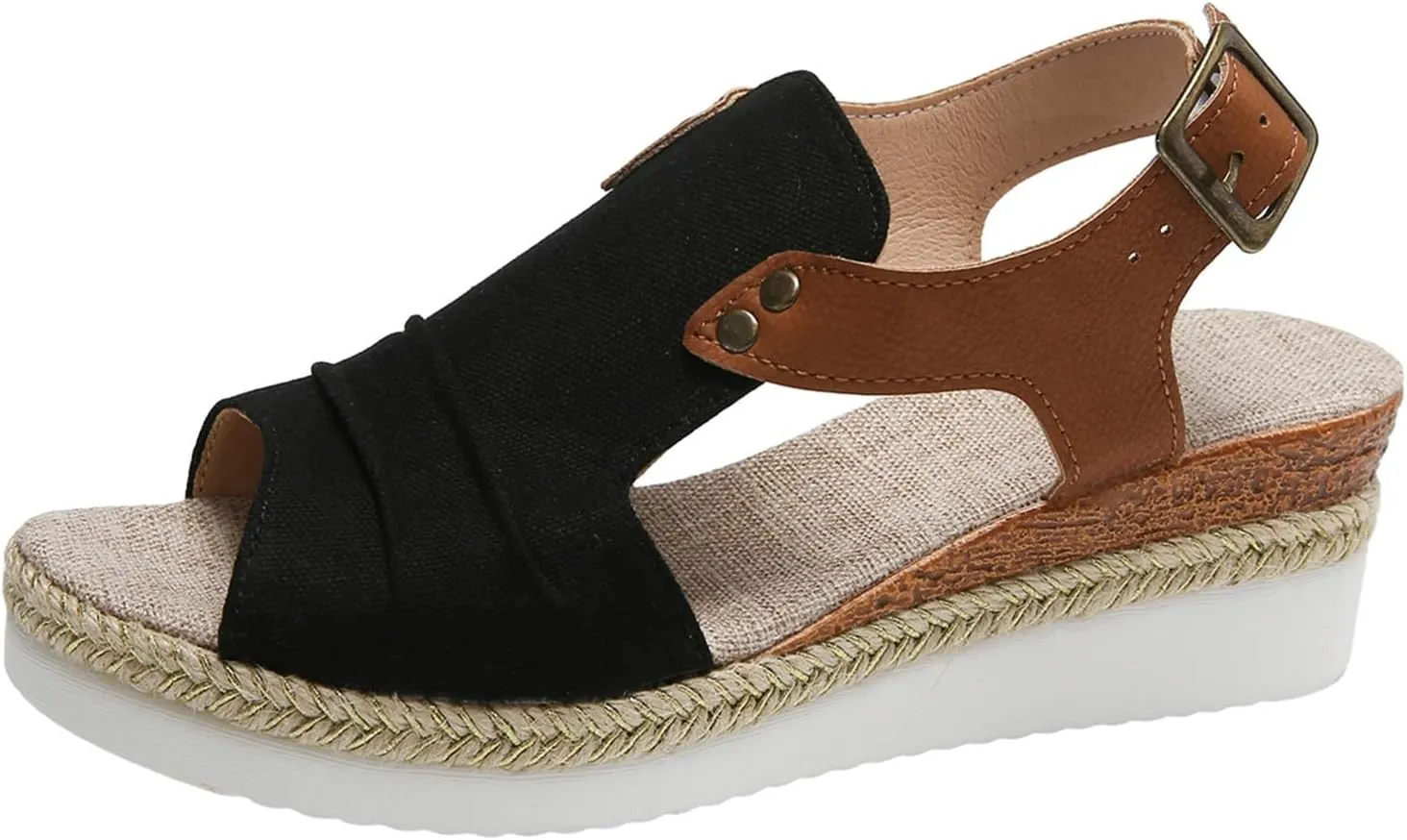 Wedge Sandals for Women Espadrilles Dressy Orthotic Platform Sandal Open Toe Comfortable Summer Shoes with Ankle Strap