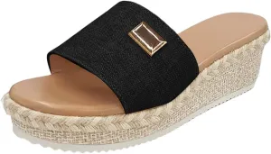 Wedge Sandals for Women Open Toe Espadrilles Platform Fashion Sandal Casual Arch Support Slip On Summer Sandals