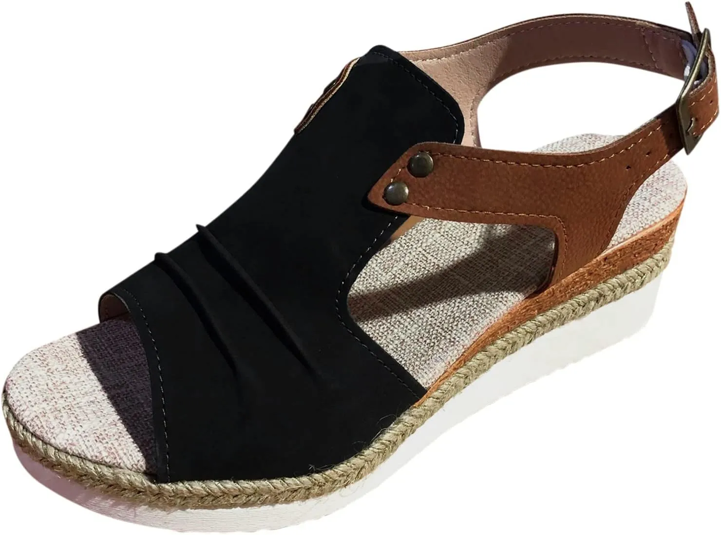 Wedge Sandals for Women Platform Summer Espadrilles Open Toe Sandals Dressy Wide Width Ankle Strap Orthopedic Sandals