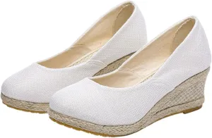 Wedges for Women Comfortable Closed Toe Espadrilles Slip On Walking Sandals Summer Comfy Platform Slippers Arch Support Orthotic Comfortable Sandals for Work