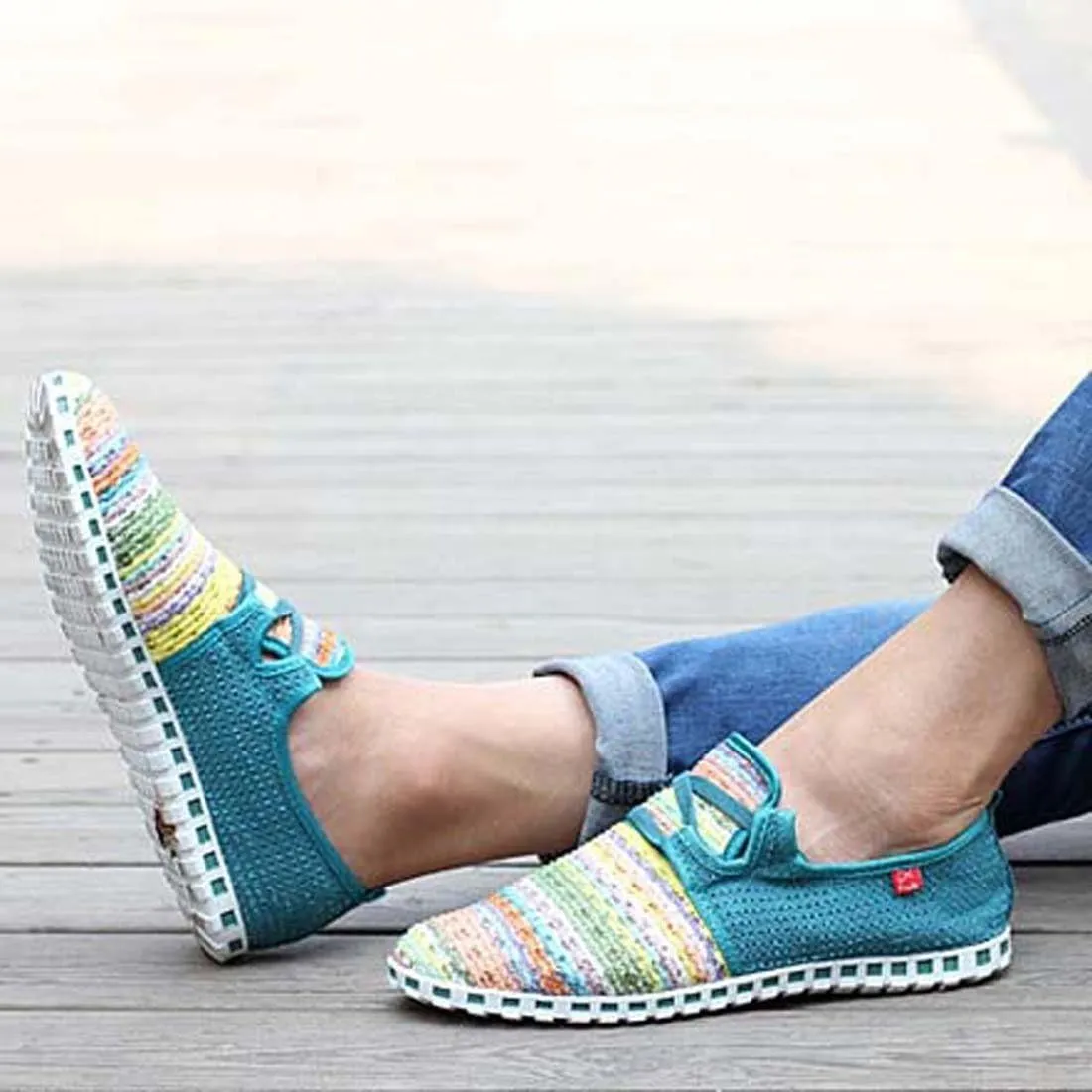 WENJHEN Women Flats Espadrilles Canvas Shoes Loafers Athletic Knitted Casual Plims