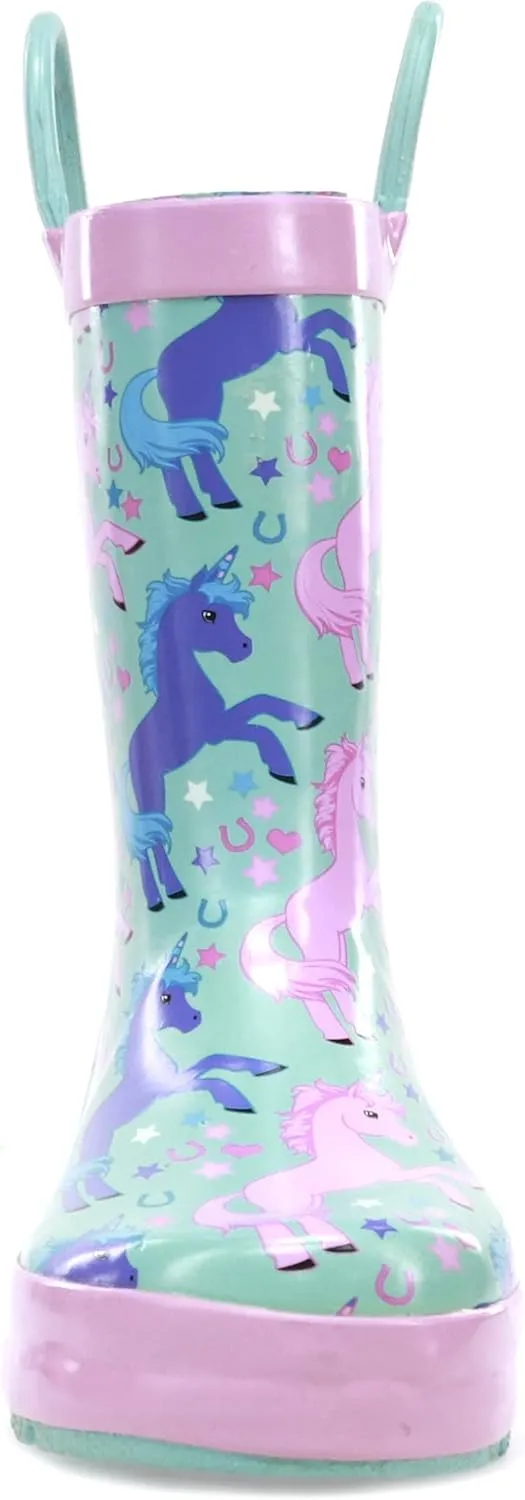 Western Chief Rain Boots with Pull on Handles for Toddlers and Kids - Premium Waterproof Boots for Boys and Girls