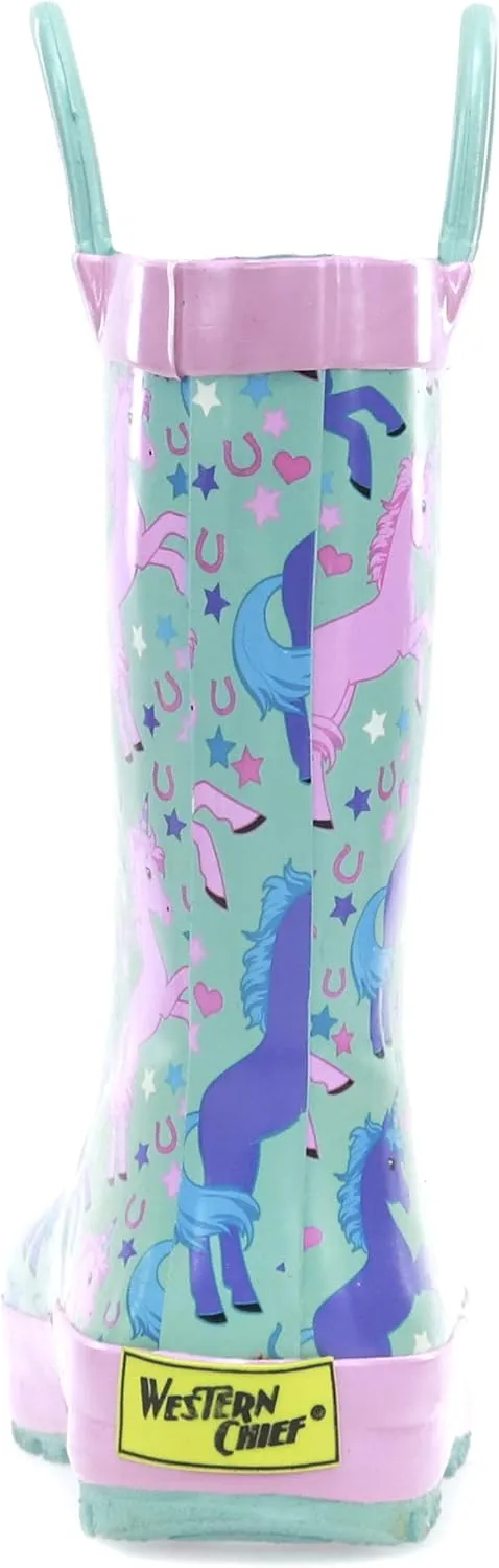 Western Chief Rain Boots with Pull on Handles for Toddlers and Kids - Premium Waterproof Boots for Boys and Girls