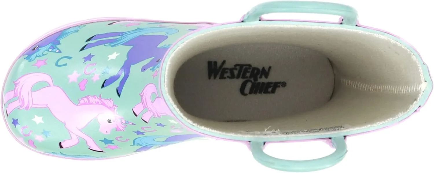Western Chief Rain Boots with Pull on Handles for Toddlers and Kids - Premium Waterproof Boots for Boys and Girls