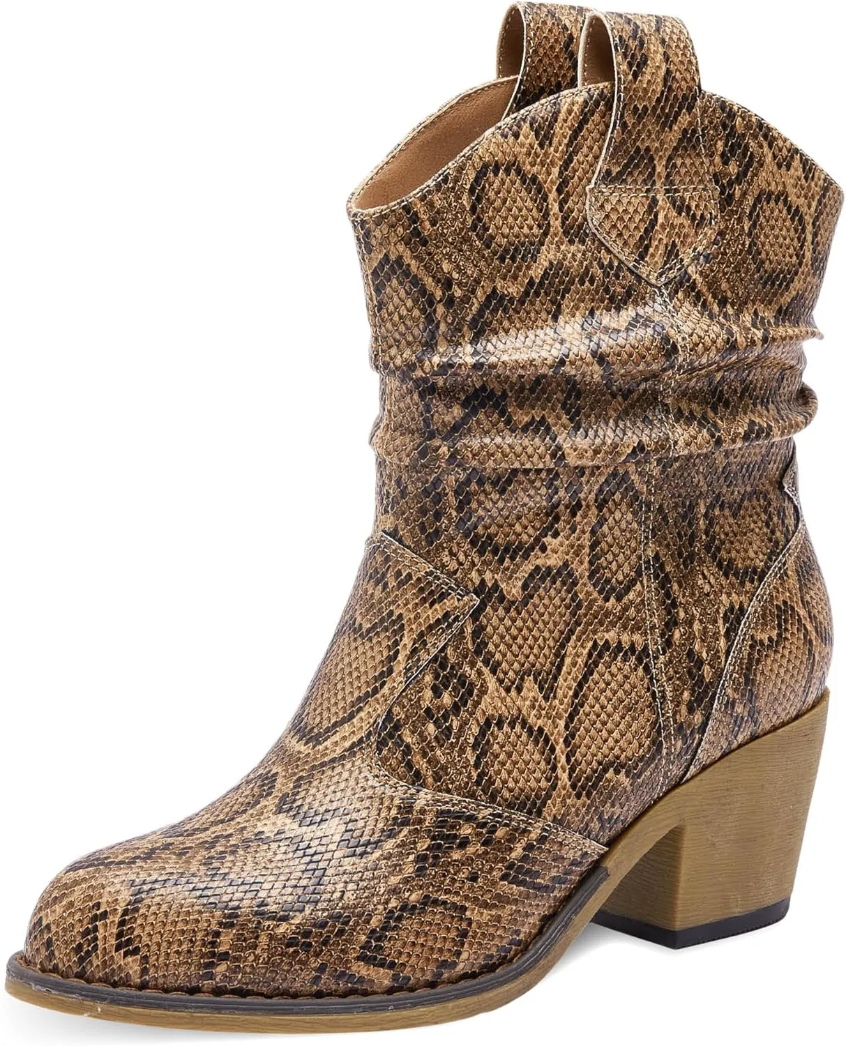 Western Cowboy Boots for Women - Durable Stack Heel and Ankle Style Cowgirl Boots - Comfortable Faux Leather Teen Girls & Women's Ankle Booties