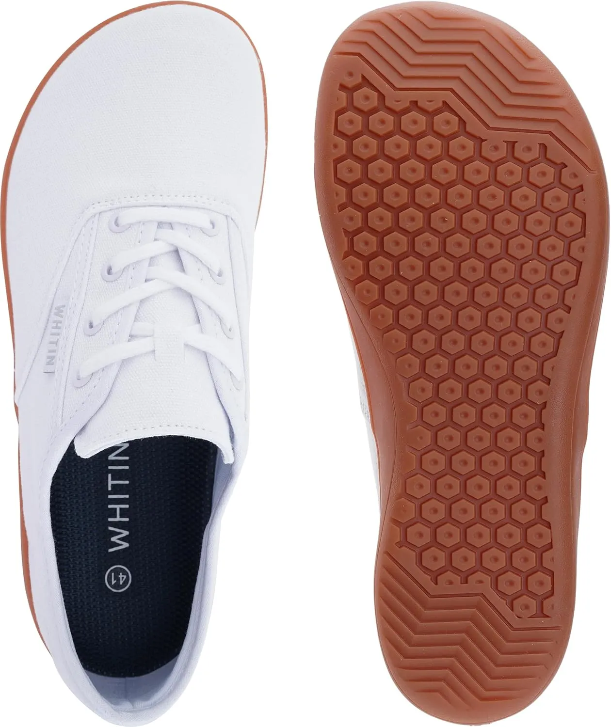 WHITIN Men's Wide Canvas Barefoot Sneakers | Zero Drop Sole | Minimalist Footwear
