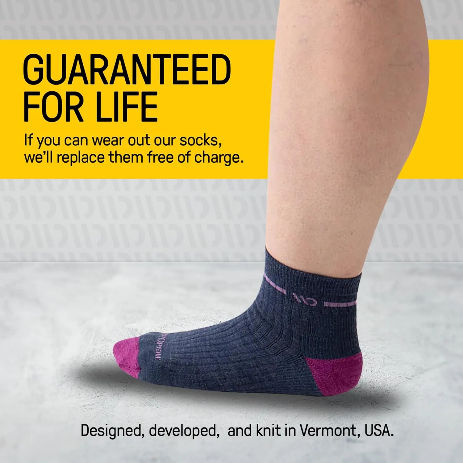 Wide Open Quarter Women's Merino Wool Socks - Single Stripe Everyday Ankle Socks for Wide Feet