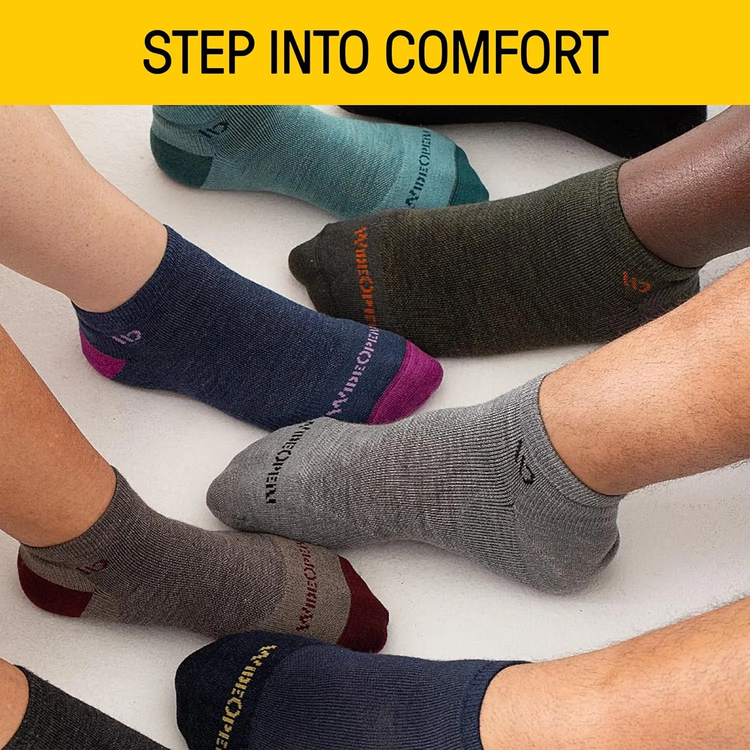 Wide Open Quarter Women's Merino Wool Socks - Single Stripe Everyday Ankle Socks for Wide Feet