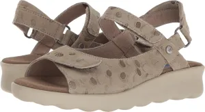 Wolky Women's Flat Sandals, Beige Circles, 10.5-11