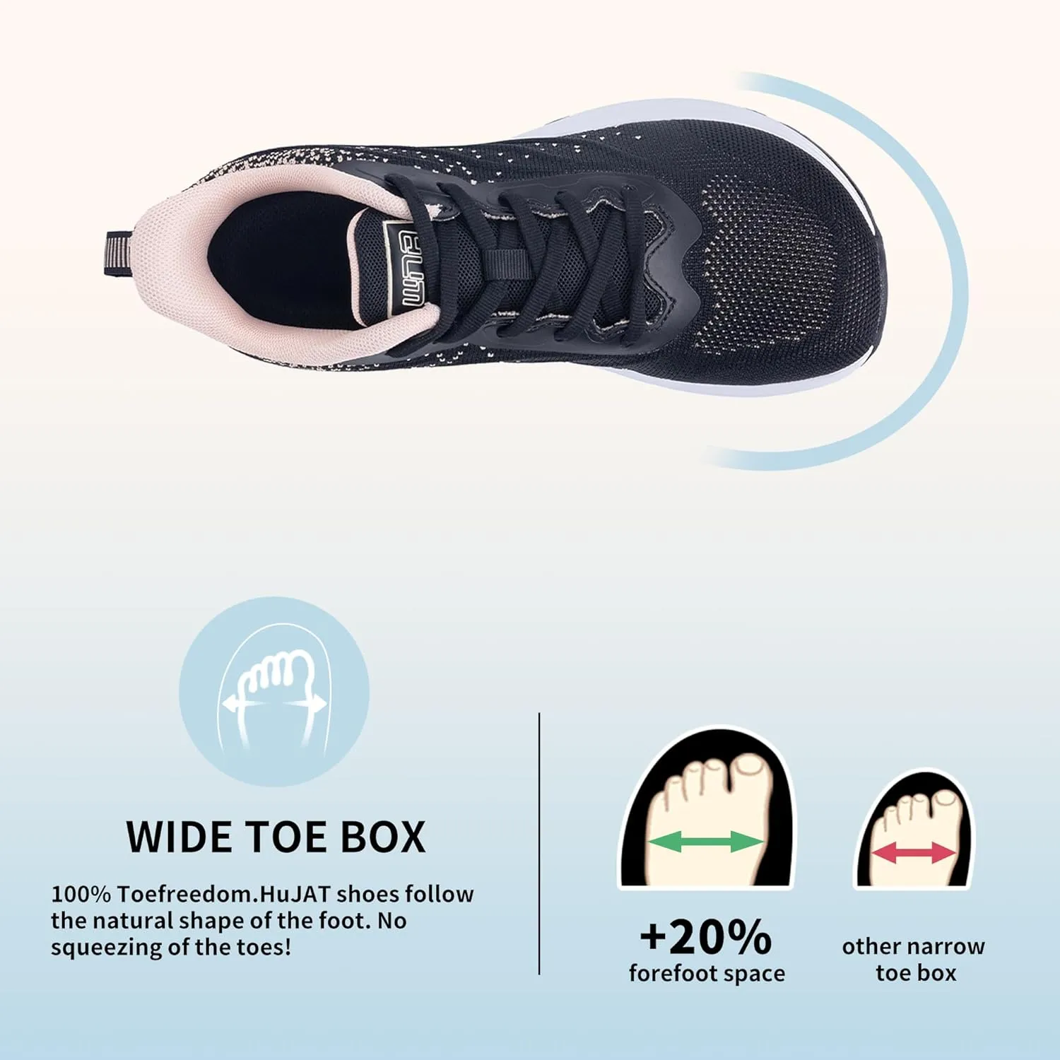 Women Athletic Running Shoes Wide Toe Box Tennis Walking Sneakers Slip On Comfortable Wide Width Shoe for Swelling Bunion US Size 6.5-11