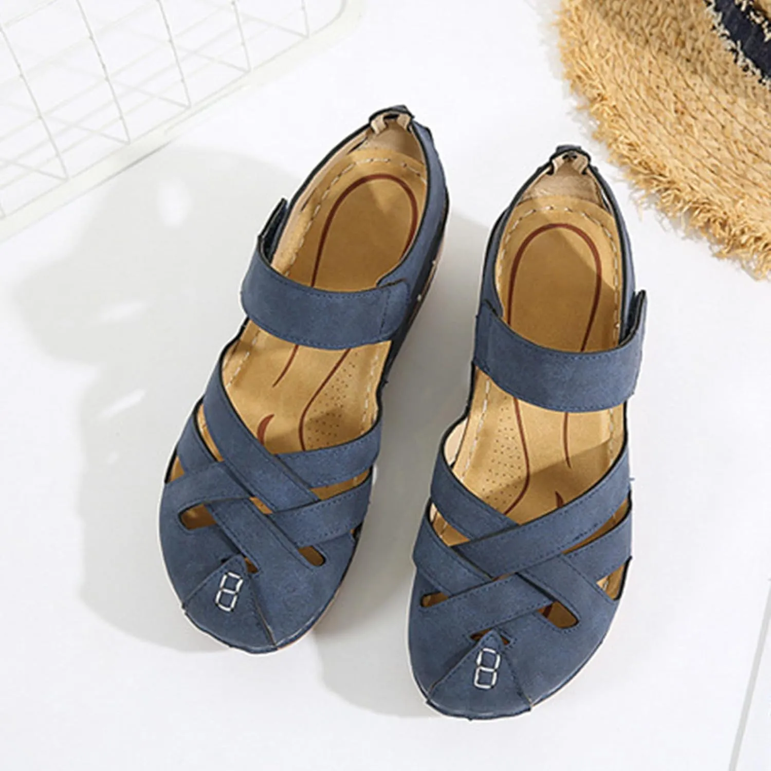 Women Canvas Slip On Lightweight Mule Sneaker,Summer Fashion Open Back Flats Walking Shoes Closed Round Toe Low Loafer Sneaker Summer Flats Top Comfort Sandals Flat Slippers Non-Slip Sneakers