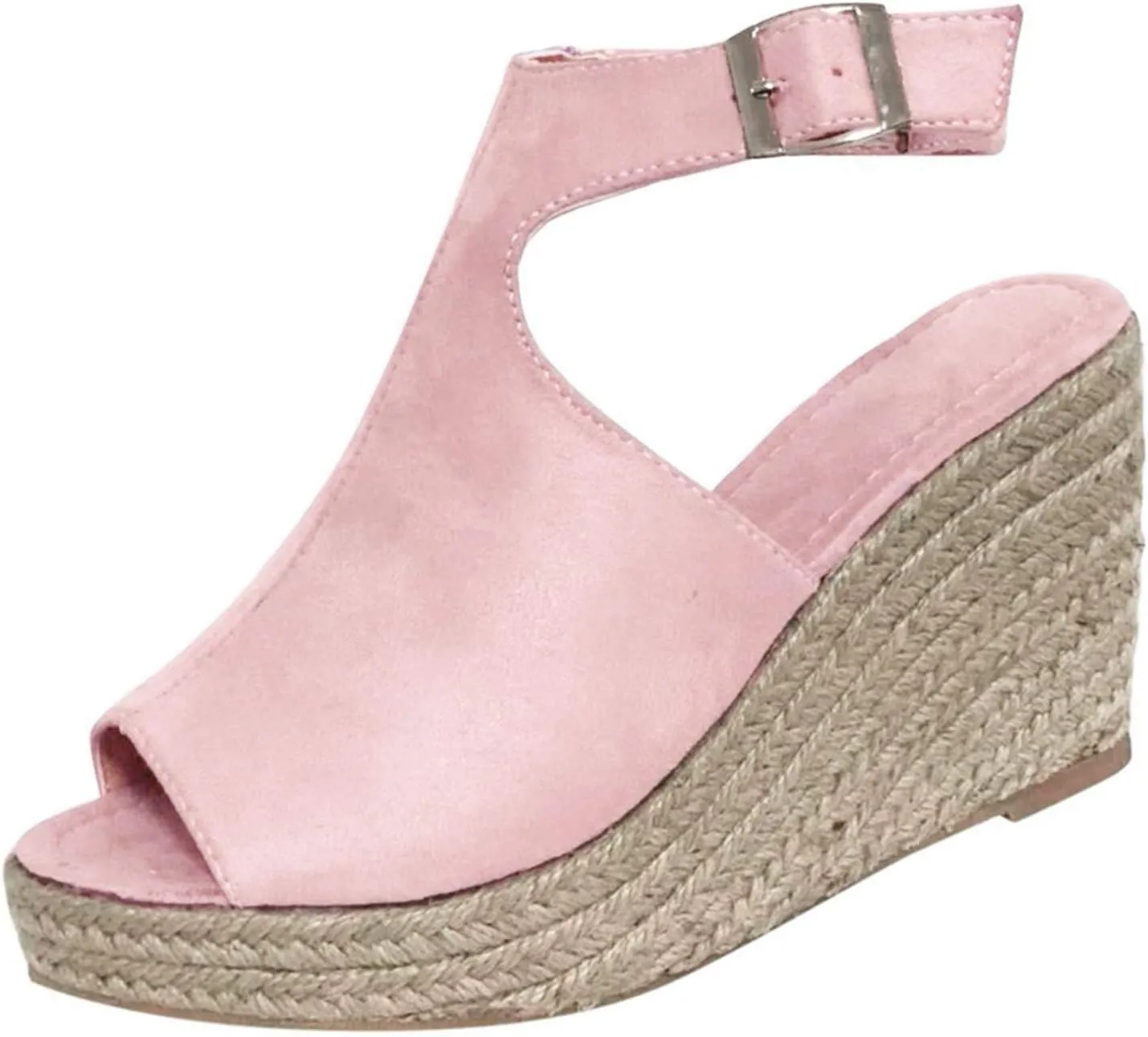 Women Dressy Summer Wedge Sandals, Womens Espadrille Wedge Sandals Open Toe Ankle Strap Platform Wedge High Heels Outdoor Casual Summer Dress Shoes