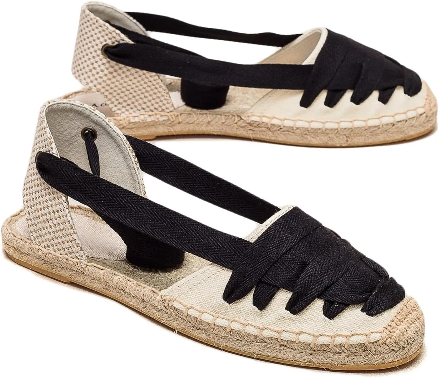 Women Espadrille Lace Up Flats Comfortable Summer Breathable Espadrille Sandals Adjustable Shoelace Dating Work Travel