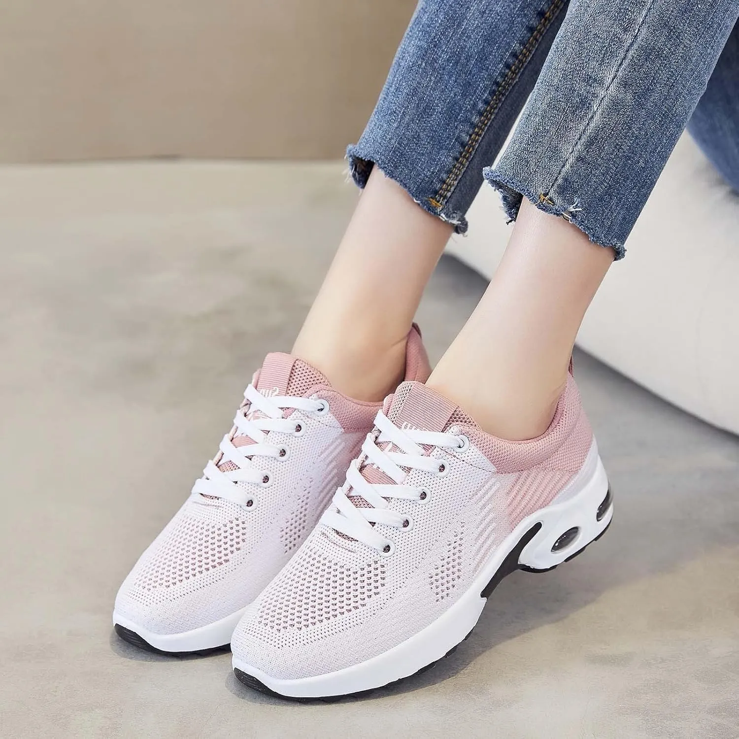 Women Running Shoes Arch Support Wide Sneakers Orthopedic Stretch Cushion Shoes Wide Width Toe Box Shoe Plantar Fasciitis Tennis Sneakers