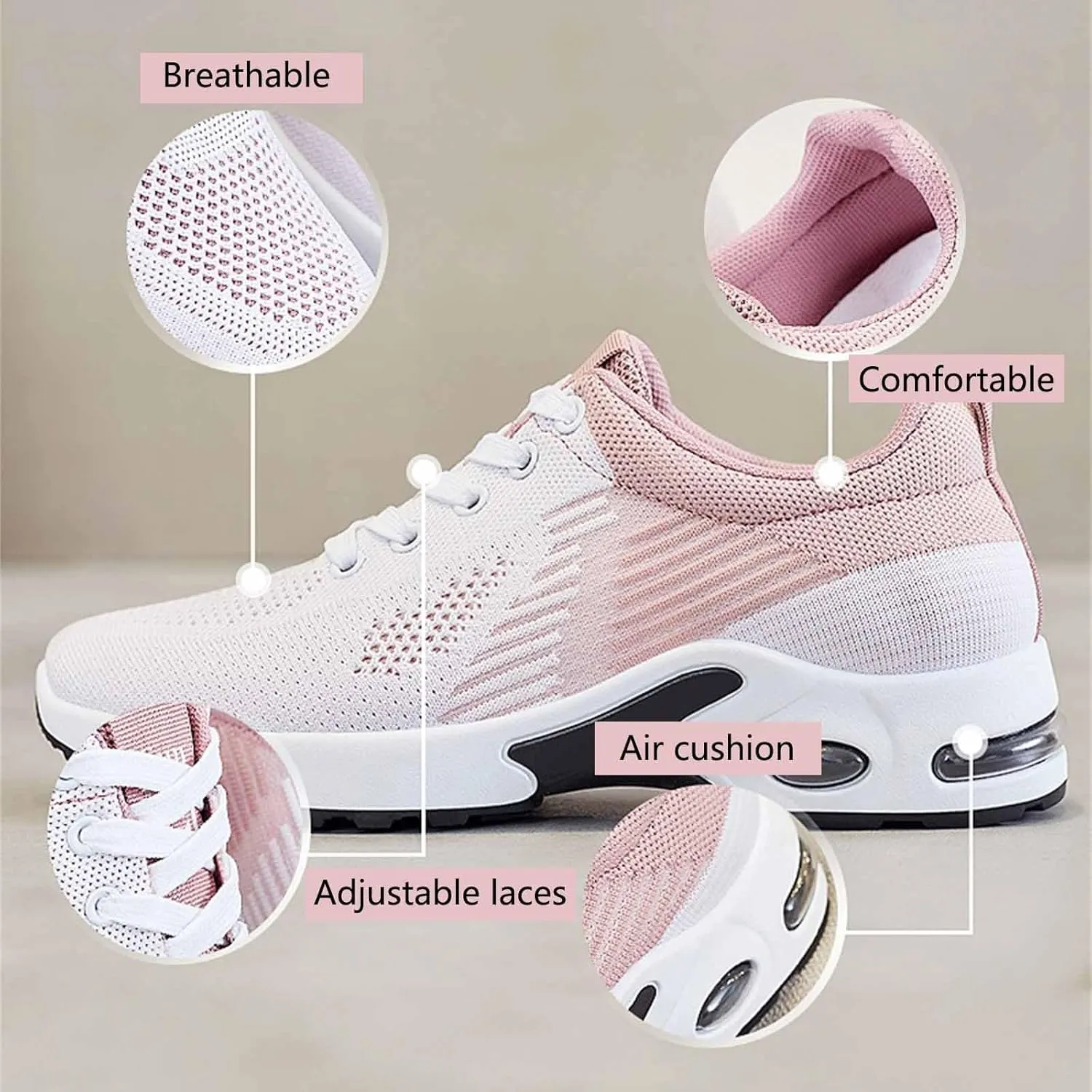 Women Running Shoes Arch Support Wide Sneakers Orthopedic Stretch Cushion Shoes Wide Width Toe Box Shoe Plantar Fasciitis Tennis Sneakers