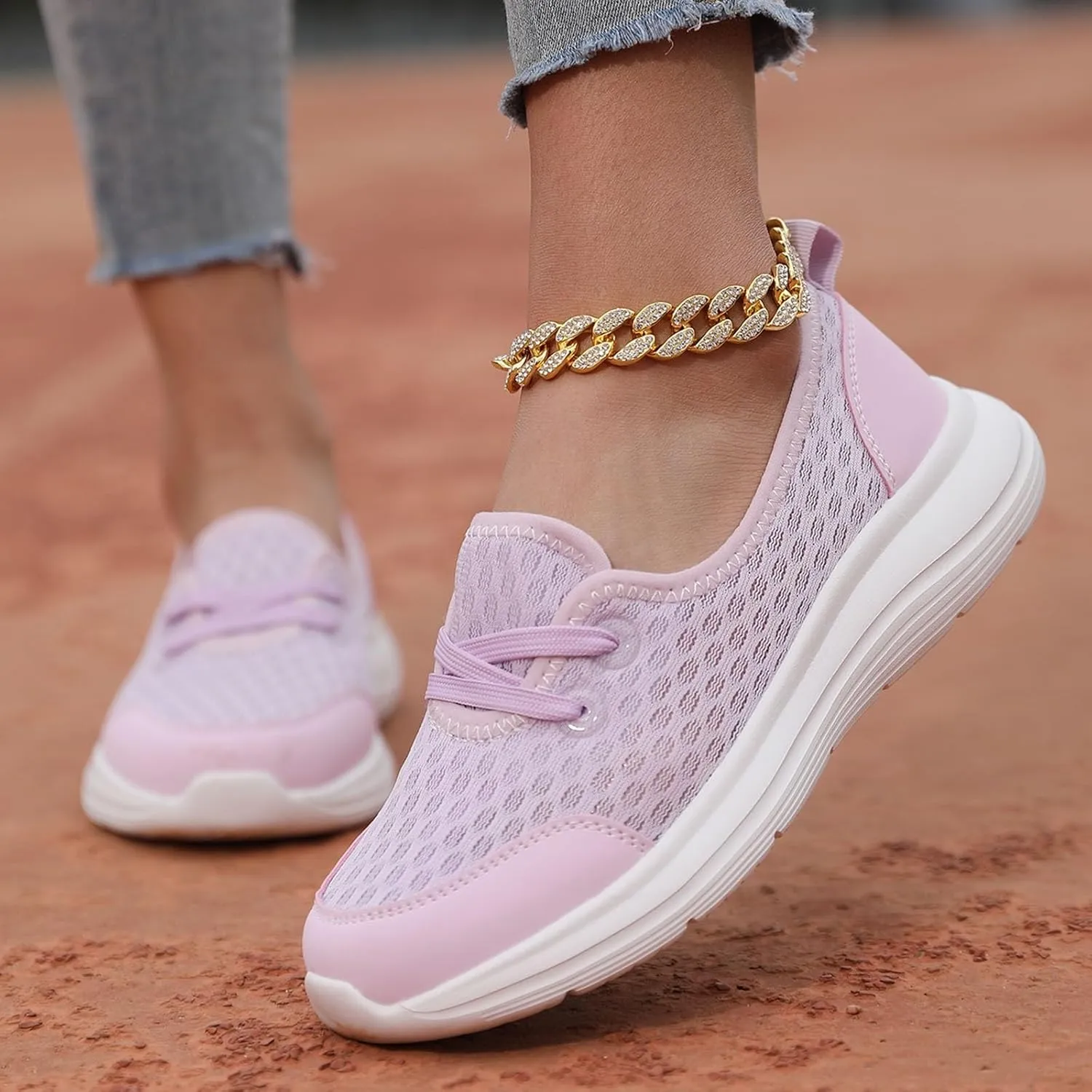 Women Shoes Soft Soled Mesh Casual Shoes Low Top Flat Soled Walking Shoes Sneaker Boots for Women Size 11