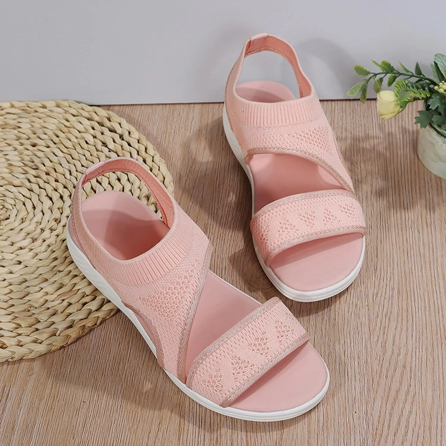 Women Sport Sandals Open Toe Walking Sandals Soft Mesh Sneakers Dressy Summer Wide Width Sandals Causal Comfortable Sandals
