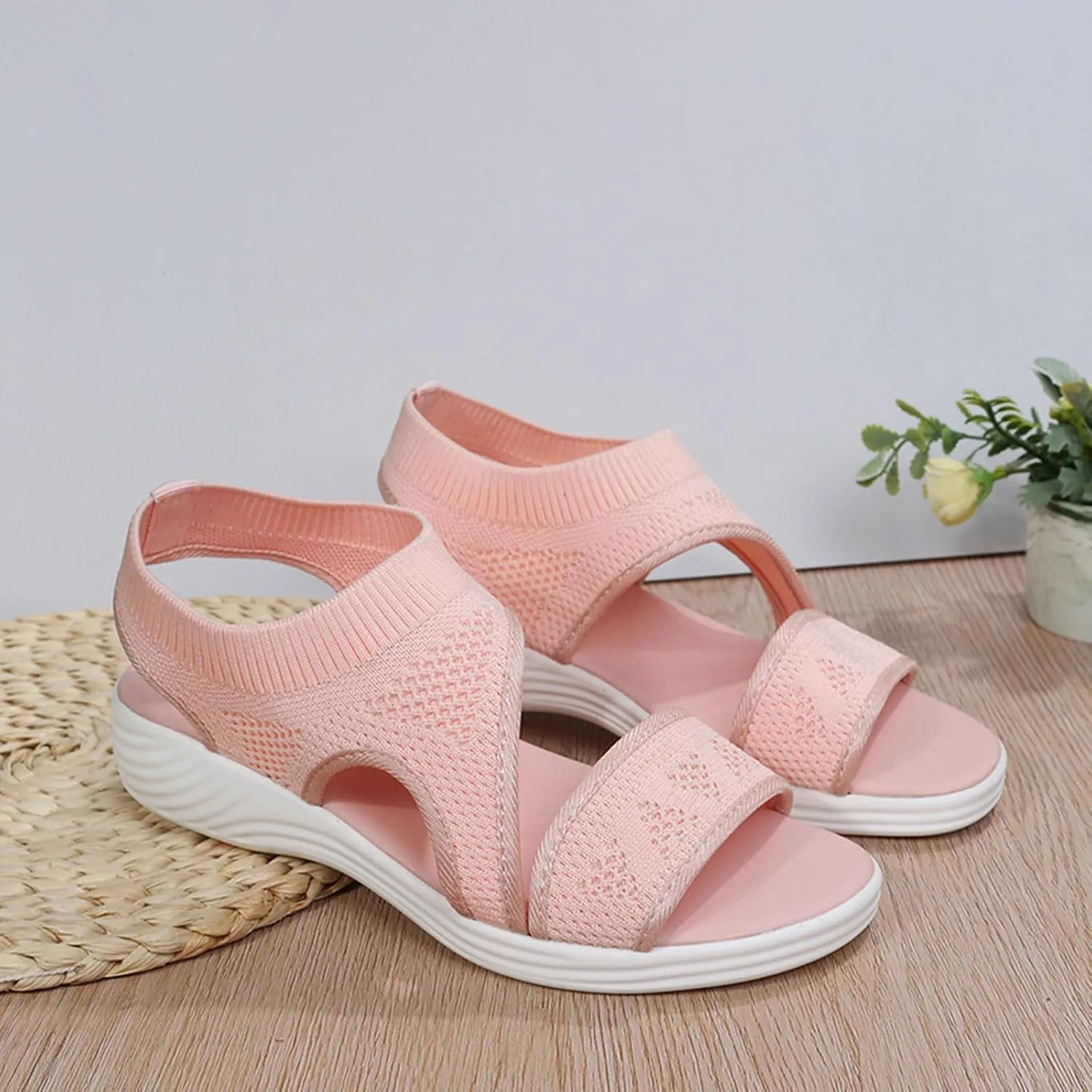 Women Sport Sandals Open Toe Walking Sandals Soft Mesh Sneakers Dressy Summer Wide Width Sandals Causal Comfortable Sandals